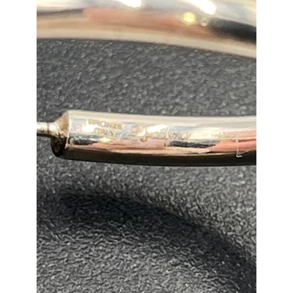 Dyadema Signed Bronze Italy Classic Hoop Earrings - Picture 9 of 9